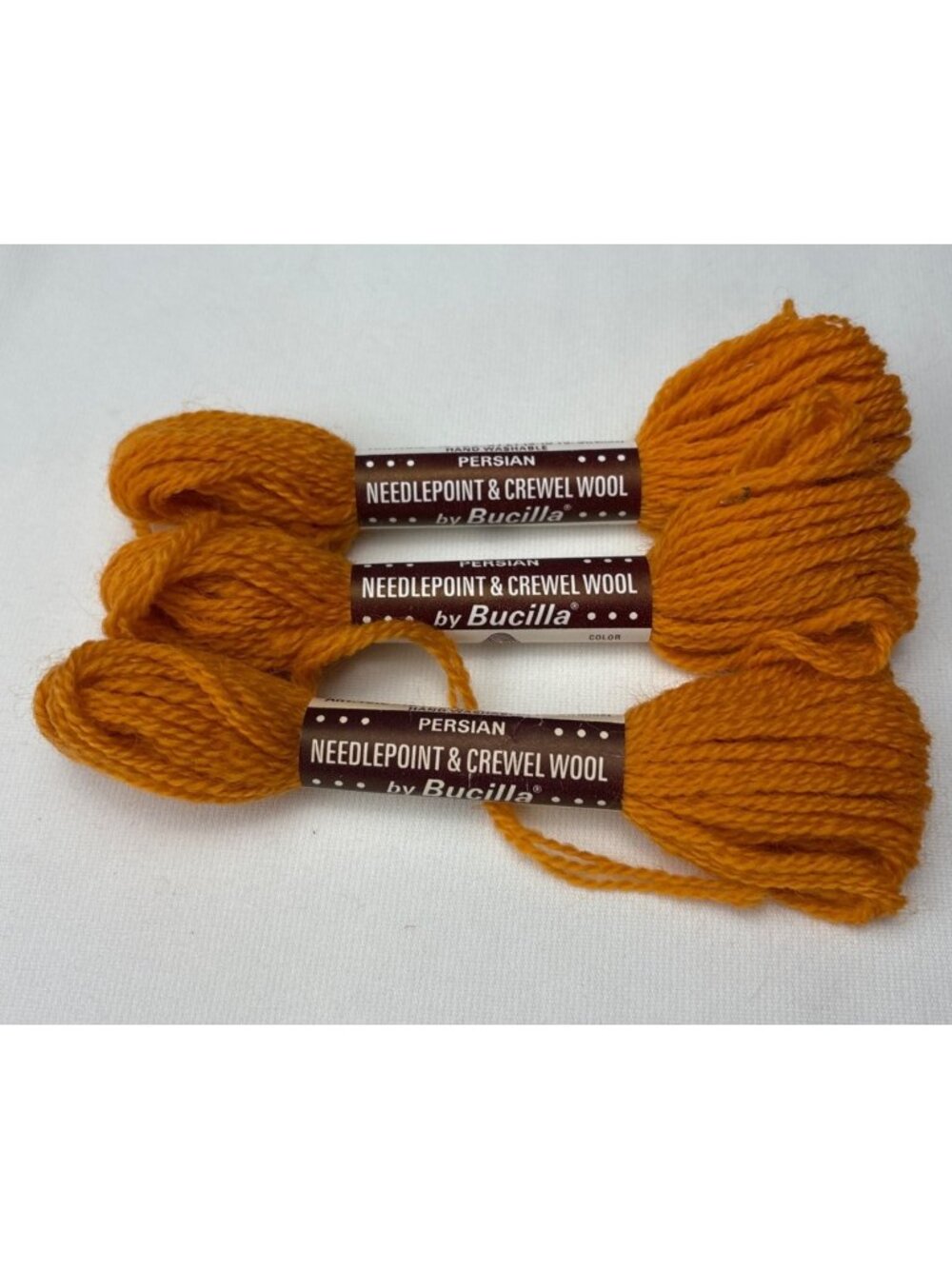 Bucilla Persian Needlepoint & Crewel Wool Yarn Virgin Wool 3 Ply 10 Yards Golden